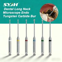 6pcs RA 34mm Ball Shape Dental Long Neck Microscope Endo Tungsten Carbide Bur for Slow-speed Dental Handpiece Dentistry Tools