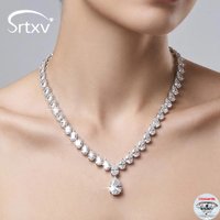 Full Pear Cut D Moissanite Tennis Necklace For Woman S925 Silver Trendy Wedding Bridal Lab Diamond Neck Chain Party Jewelry Gift