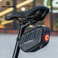 ROCKBROS Cycling Bags With Rear Lights Hard Shell Bag Bicycle Bag Cycling Saddle Seat Cushion Bag Box Storage Hard Shell Box