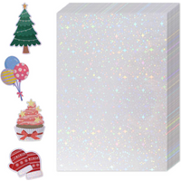 10/20/50 Sheets A4 Holographic Star Cold Lamination Film 8.3x11.7 Inch Waterproof Durable Self-Adhesive Vinyl Sticker Paper
