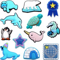 1pcs Animals PVC Shoe Charms Decorations Penguin Dolphin Turtle Seal Shoe Buckle Accessories Stamp Clogs Clips for Friends Gifts