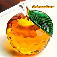 Collectible Crystal Apple Ornament - Colorful Glass Decor for Home, Christmas Holiday Gift & Memorial Keepsake Figurine