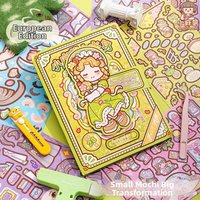 28 Sheets Cartoon Dress-up Sticker Quiet Book Cabin Scenery DIY Doll Makeup Sticker Beauty Stereoscopic Design