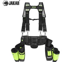 Jakah Ceinture à outils, plate-forme à outils, durable, sac à outils organisateur de ceinture à outils de qualité supérieure avec sangle de taille réglable, support de marteau HL047
