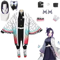 Ainme Kochou Shinobu Cosplay Kostuum Cosplay Haori Mantel Pakken Uniform Pruik Halloween Kostuum Feest Voor Kinderen Volwassen