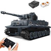 Mould King 20014 Technical Car Toys The APP&RC Motorized Tiger Tank Building Block Assembly Tank Brick Set Kids Christmas Gift