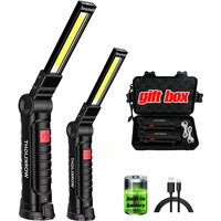 COB LED Folding Flashlight Portable Magnetic Work Light Lantern USB Rechargeable Emergency Repair Camping Search Lights
