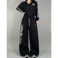 Street Personality Print Women's Kids Pants Vintage High Waist Drawstring Design Trousers Spring Summer New Pants for Women