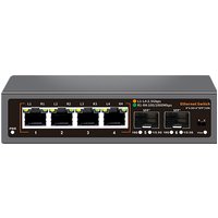 2.5Gbps Ethernet Switch 4 Port 2500Mbps Network Switcher 2 Port 10G SFP+ Slot Home Lab Hub Internet Splitter Plug and Play