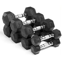 50Kg Chromed Gym Rubber Hex Dumbbells Cheap Hexagonal Dumbbell Set with Rubber Coating Including 5Kg Kg Lbs Weightspromote sales