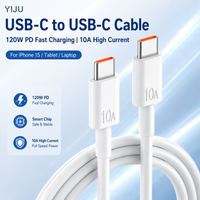 USB-C to USB-C Cable 120W PD Fast Charging 10A Type C Cable for iPhone 15 Tablet Laptop
