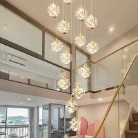 Modern home decoration crystal chandeliers, staircase chandeliers, living room chandeliers, linear lighting fixtures, indoor lig