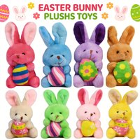 Ensemble de 8 à 32 jouets en peluche lapins de Pâques, porte-clés lapins en peluche avec œufs pour cadeaux de fête de Pâques et cadeaux d'anniversaire