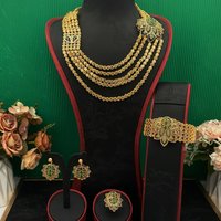 Falair Gold Plated Copper Zircon Women Jewelry Set Dinner Party Style Accessories with Bracelet Ring Necklace Earrings Set