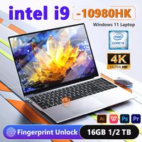 Windows 11 Pro Intel Core i9 10980HK 15.6 inch laptop16GB RAM 1TB 2TB SSD Gaming laptops Fingerprint Unlock Backlight Computer