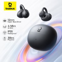 Baseus BC1 Oorclip Oordopjes Open oor Draadloze koptelefoon Bluetooth 6.0 Clip-on sporthoofdtelefoon 4-microfoons Super Bass IP55 Oordopjes