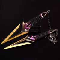 22cm Gold Kuronami No Yaiba Valorant Game Peripheral Kunai Model All Metal Knife Sword Cosplay Prop Ornaments Children's Toys