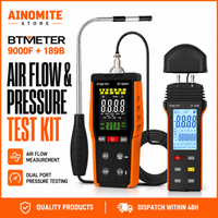 BTMETER Heißdraht-Anemometer-Manometer-Set, HVAC-Luftstrom-Gasdrucktester mit 360°-Messbereich ° Schwenksonde mit LCD-Hintergrundbeleuchtung, 12 Einheiten