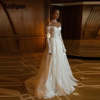 SoDigne A-line Lace Wedding Dresses 2026 Off Shoulder Long Bridal Dress Church Wedding Party Gown Robe De Mairee Customized