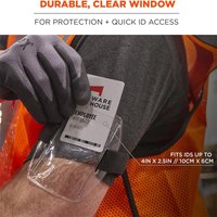 PVC Plastic Card Holder Polyester Reflective Wristband ID Card Holder Arm Adjustable ID Badge Elastic Arm Band ID Badge Holder