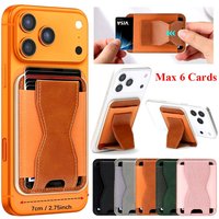 Magnetic Cards Bag For iphone 17 16 15 14 13 12 Samsung Xiaomi Google OPPO Vivo Phone All Smartphones Kickstand Card Holder