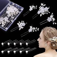 Bridal headpiece pearl rhinestone comb handmade hair accessory inlaid crystal hair comb wedding accessory jewelry