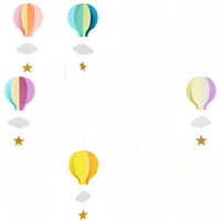 5PCS 3D Decorations for Weddings Holidays Birthdays Parties Decorations Hot Air Balloons Clouds Window Displays Pendants
