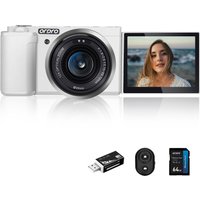 ORDRO G730 Compact Digital Camera 5K Touchscreen IR Night Vision Vlogging Camera White Black for Photography