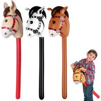 Inflatable Stick Horse Inflatable Horse Head on Stick Horse Costume Pony/Western Cowboy/Horse Baby Shower Birthday Party Favors