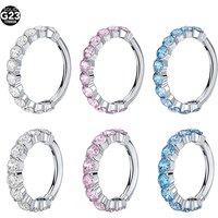 1/5PC Titanium Hinged Segment Hoop CZ Nose Rings Ear Cartilage Helix Daith Lobe Tragus Earrings Septum Clicker Piercing Jewelry