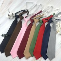Trendy JK Ties College Student Shirt Suit Neckwear Solid Brown Neckties For Men Women Lazy tie