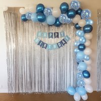 25PCS 12Inch Metallic Pastel Pearl Light Baby Blue Confetti Balloon for Bridal Shower Baby Wedding Birthday Bachelorette Party