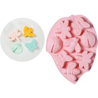 8 Hole Insect Butterfly Silicone Chocolate Mold Bee Cake Biscuit Jelly Baking Mold DIY Soap Candle Making Set Ice Cube Tray Gift