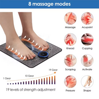 Electric EMS Foot Massager Pad Portable EMS Muscle Stimulation Massage Mat Relief Pain Relax Feet Slimming Shaping