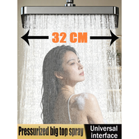 32cm Big Panel Large Flow Supercharge Ceiling Mounted Shower Head 360° Rotation Abs Thicken High Pressure Waterfall Showerhead