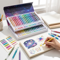72 Colors Glitter Gel Pen Set Professional Sparkly Drawing Pens for School Office Stationery Gift Box Art Supplies High Light