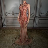 ZD Noble Gold Wind Silver Diamond Mesh Slimming Fishtail Long Dress Banquet Photography Party Important Occasion Fashion gown