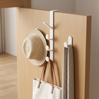 1Pcs Over the Door Coat Hook Hanger Behind Door Storage Rack for Cabinet Wardrobe Dormitory Closet Heavy Duty Organizer