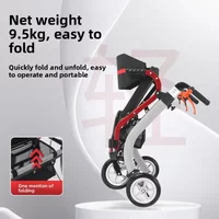 Practical Classic Walking Aids for The Elderly, Walking Aids Walkers Wheelchairs Can Be Pushed and Sat on Non-slip
