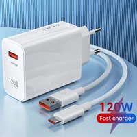 120W USB Fast Charging Charger With Type C Cable Quick Charge Adapter for Xiaomi Redmi Note 11 12 Pro Plus Mi 14 13 Wall Charger
