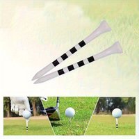 1 Set (20 Pieces) Premium Bamboo Golf Tees - 2.74 Inches Durable White with Black Stripes - Suitable for Golf Accessories Tees