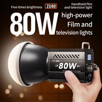 ZU80 Bi-Color LED Pro Video Light Mini Bowens Mount 80W COB Light 2800-7500K Outdoor Video Light for Livestreaming Photography