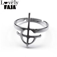 Mysterious Cross Ghost BC Nameless Ring for Women Stainless Steel Ghoul Rock Band Pope Papa Emeritus Mask Finger Ring Jewelry