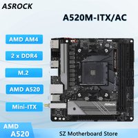 ASRock A520M-ITX/AC A520 Mini-ITX Motherboard Socket AM4 64GB DDR4 NVMe SSD M.2 support 5800 3400G 3200 3600 5600 3900 cpu