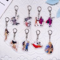1/9Pcs Disney Cartoon Pocahontas Keychain Acrylic Keyrings Bag Charms Cute Backpack Pendant Funny Prop Decoration Friends Gifts