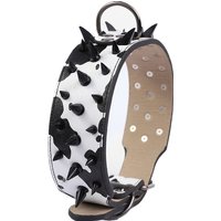 Cute Anti Bite Rivet Sturdy Pu Leather Pet Collar Bulldog Domineering Adjustable Collar for Medium and Big Dog Pet Supplies