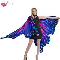 Butterfly Wings Shawl Double Sided Printed Colorful Fairy Dress Up Women Halloween Wing Costume Cape Fastival Party Favors Cloak
