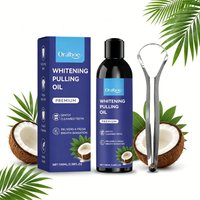 Coconut Minty Oil Pulling Mouthwash Alcohol-Free Refreshing Non-spicy Reduce Oral Stickiness Freshens Breath with Tongue Scraper
