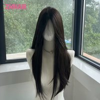 “6x6” Silk Base Wig 20inch 100% Hair Human Europen Brown Hair Virgin Hair Silk Top with PU Front cover Natural Black for Woman