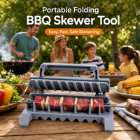 Kebab Maker Mould Plastic Kabob Maker Press Barbecue Meat Skewer Manual Kebab Making Tool BBQ Gadget Plastic Kebab Press Mould